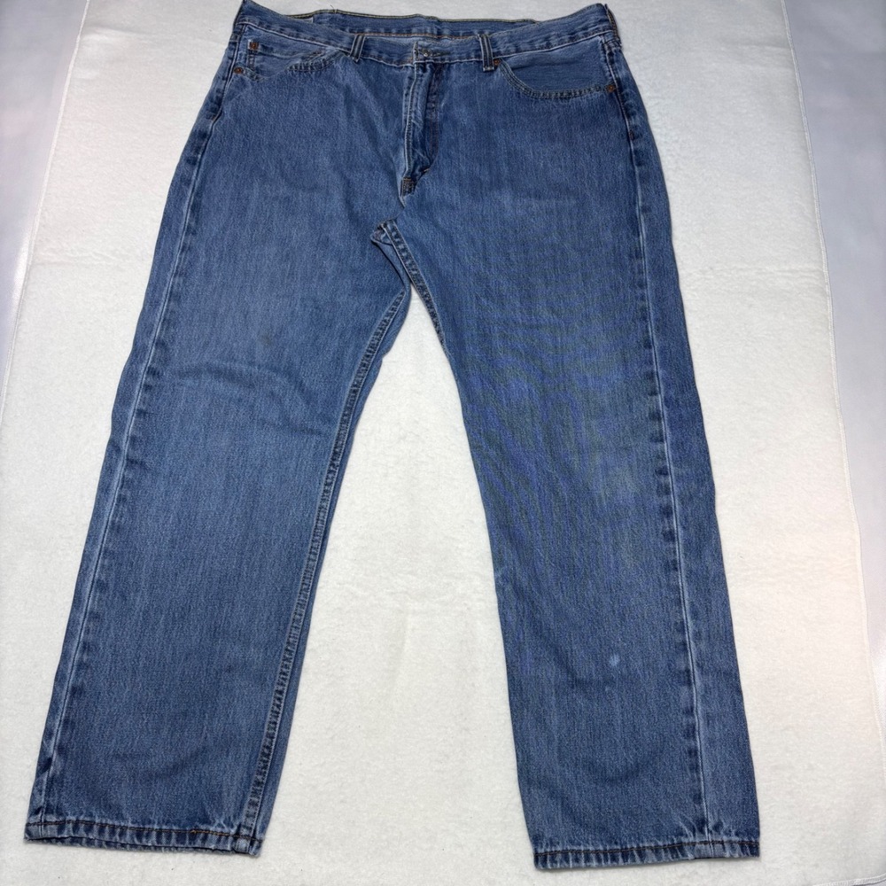 Levis 505 Regular Fit Straight Leg Blue Denim Jeans Mens 40x30 Medium Wash